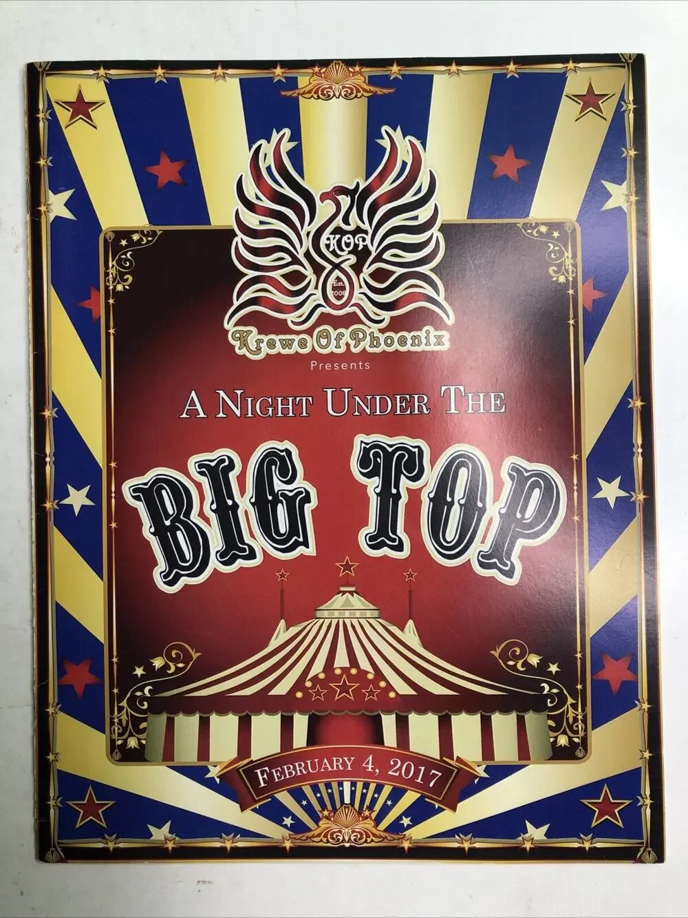 2017 Krewe Of Phoenix Mardi Gras Ball Program BIG TOP Mobile Alabama AL